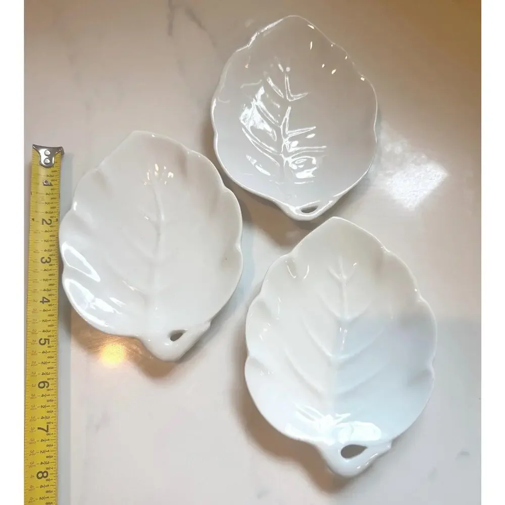 Vintage Set of 3 Lillian Vernon Leaf Dishes or Butter Pats - Cottagecore Kitchen